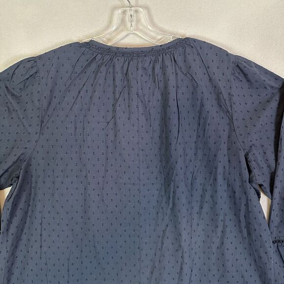 Lane Bryant Top Women Plus Size 24 Blue Peasant Boho Ruffle Balloon Lace Sleeve - Picture 10 of 16